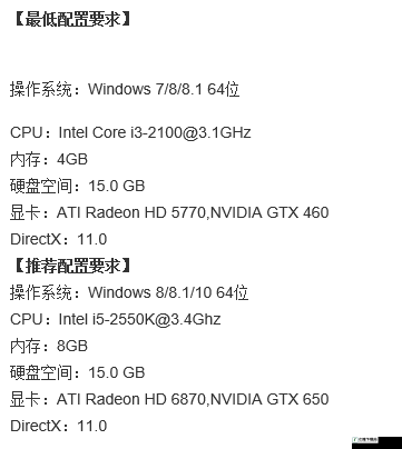 FIFA 16 PC配置清单及配置要求修改版