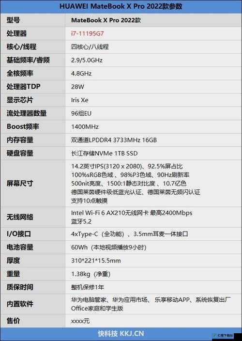 MatebookX 配置参数-强劲性能卓越体验